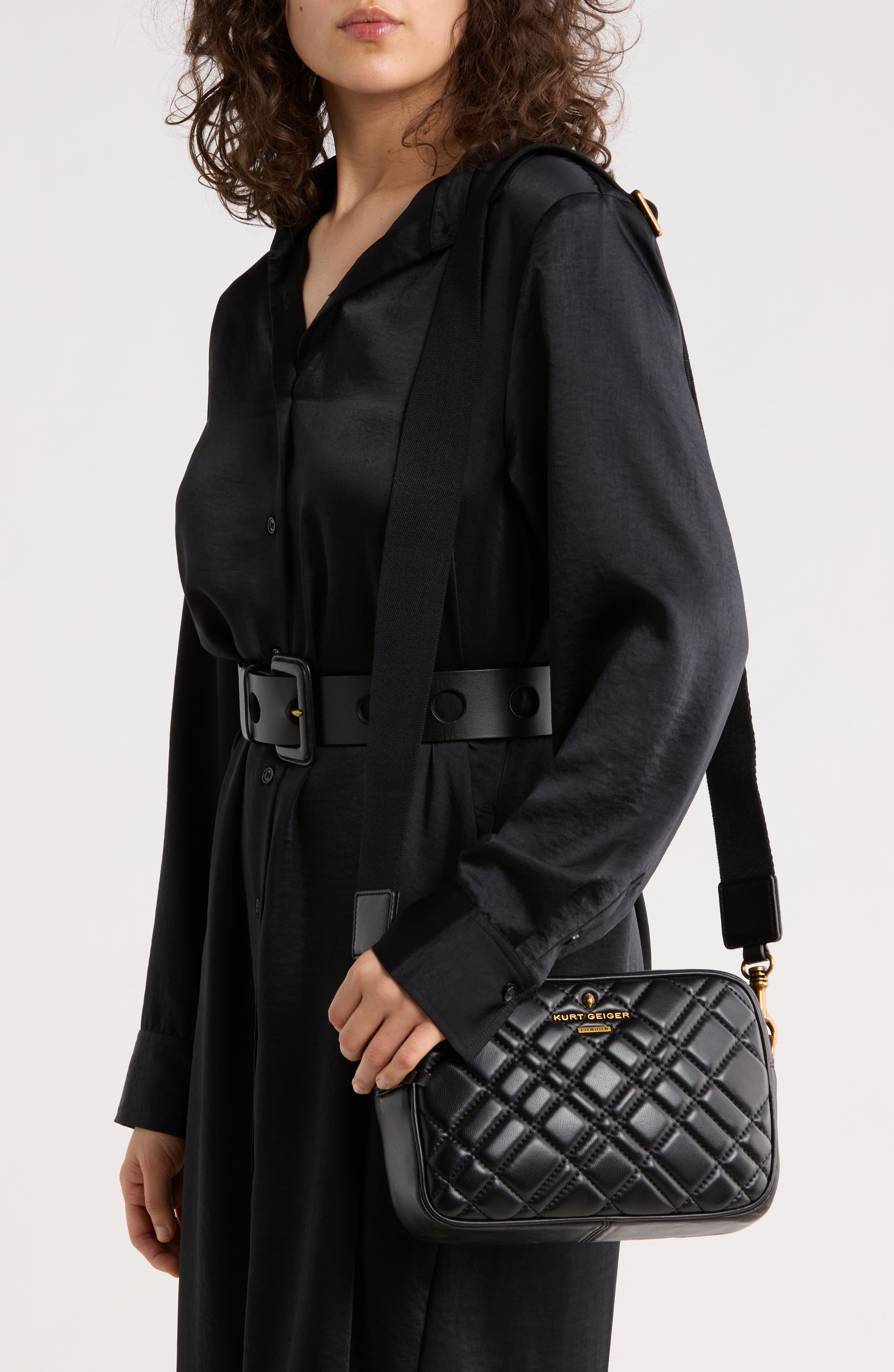 Kurt Geiger London Large Brixton Camera Crossbody Bag, Alternate, color, Black