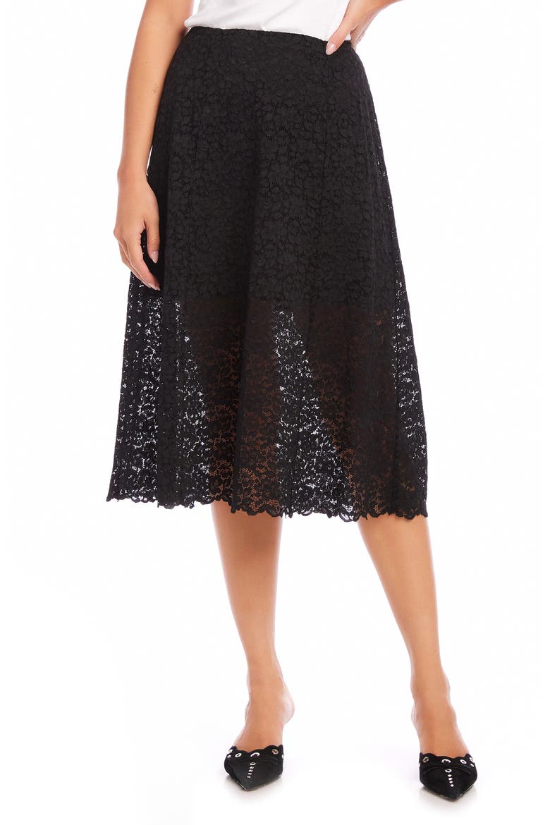 Millie Lace A-Line Skirt, Main, color, BLACK
