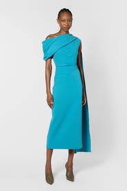 Roksanda Maite One Shoulder Midi Dress