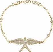 Lionheart 14K Gold Wings of Love Diamond Bracelet