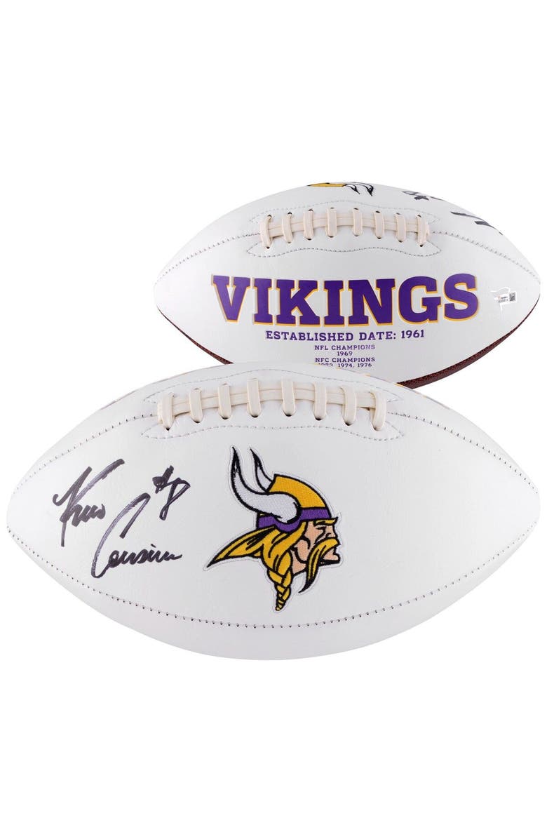 FANATICS AUTHENTIC Kirk Cousins Minnesota Vikings Autographed White Panel Football, Main, color,