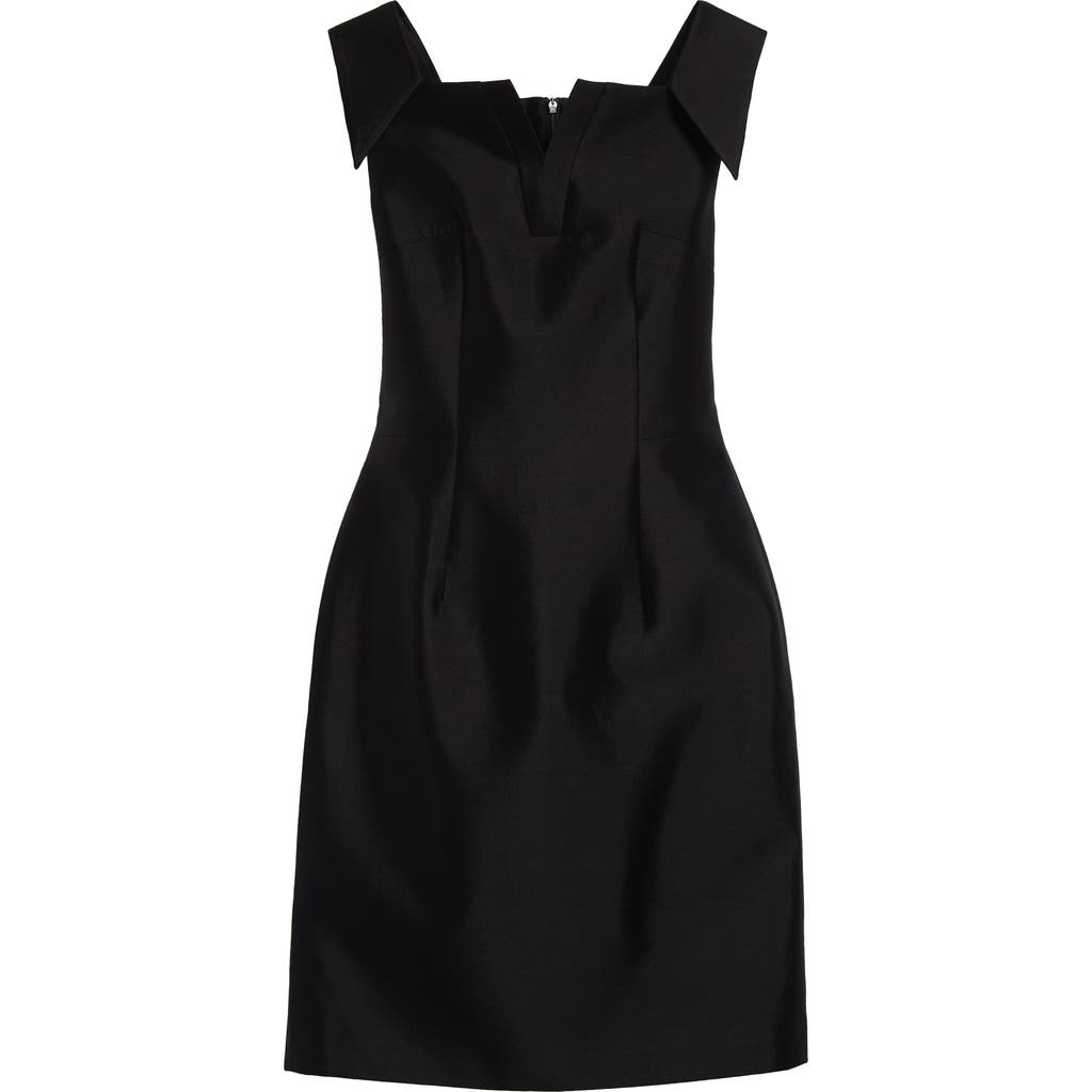 Shushu-tong Black Lapel Waist-cinching Straight Minidress In Black