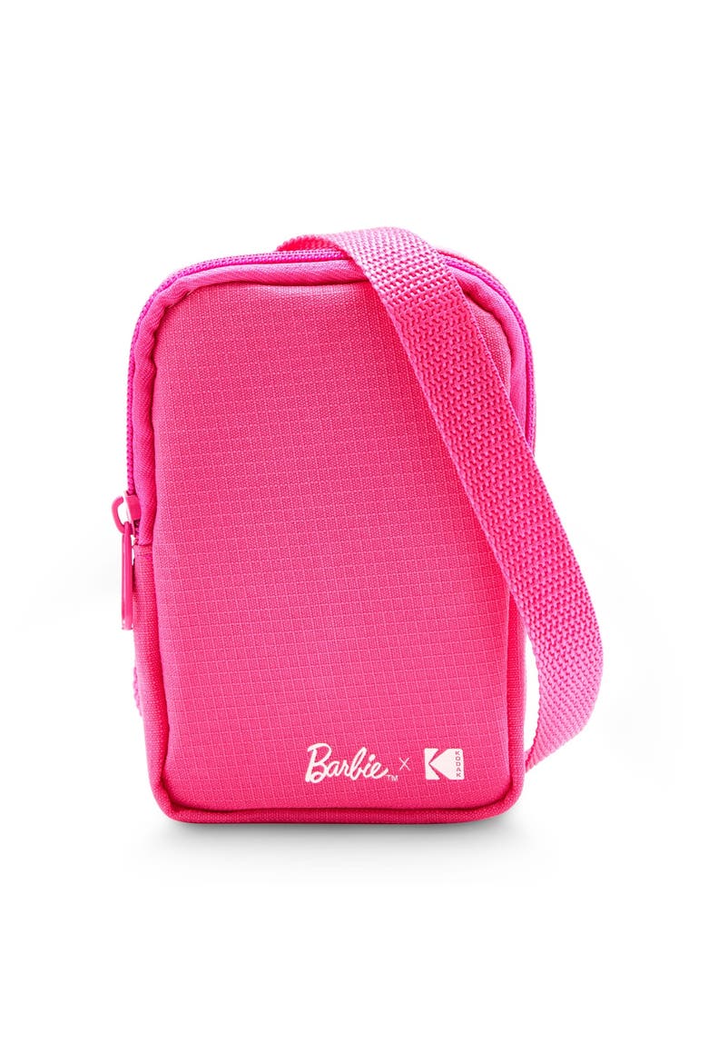 Travel Case with Removable Strap, Built-in Mesh Pocket Stores Zink Paper & More!, Main, color, Dark Pink