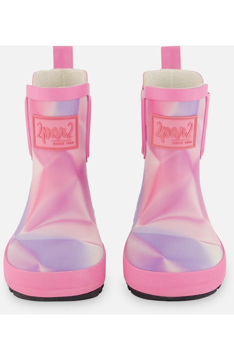 Deux par Deux Baby Girl's Short Rain Boots Printed Foil Pastel, Main, color,