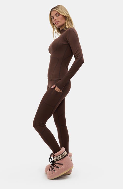 Halfdays Hallie High Waist Leggings In Brown