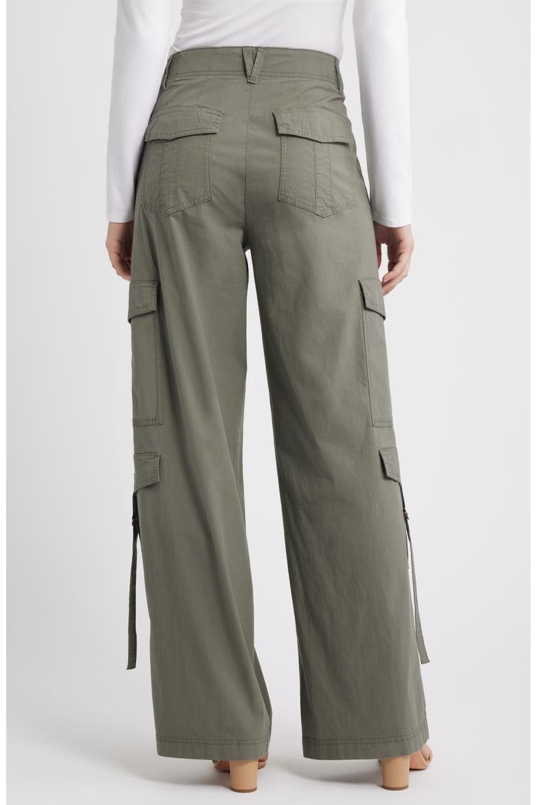 High Waist Cotton Blend Cargo Pants, Alternate, color, DUSTY OLIVE