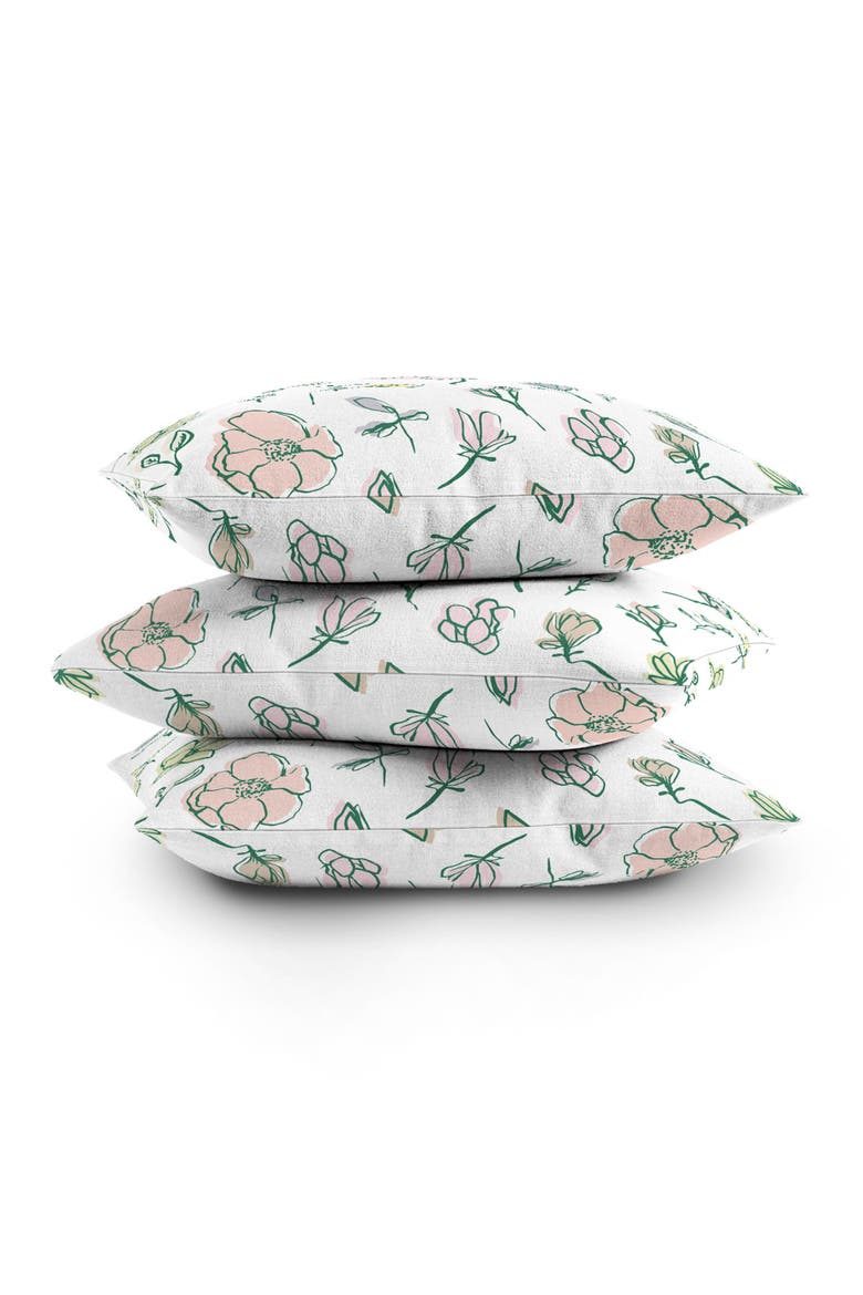 Magnolias Throw Pillow, Alternate, color, WHITE