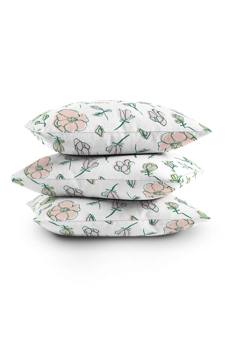 Deny Designs Magnolias Throw Pillow, Alternate, color, White