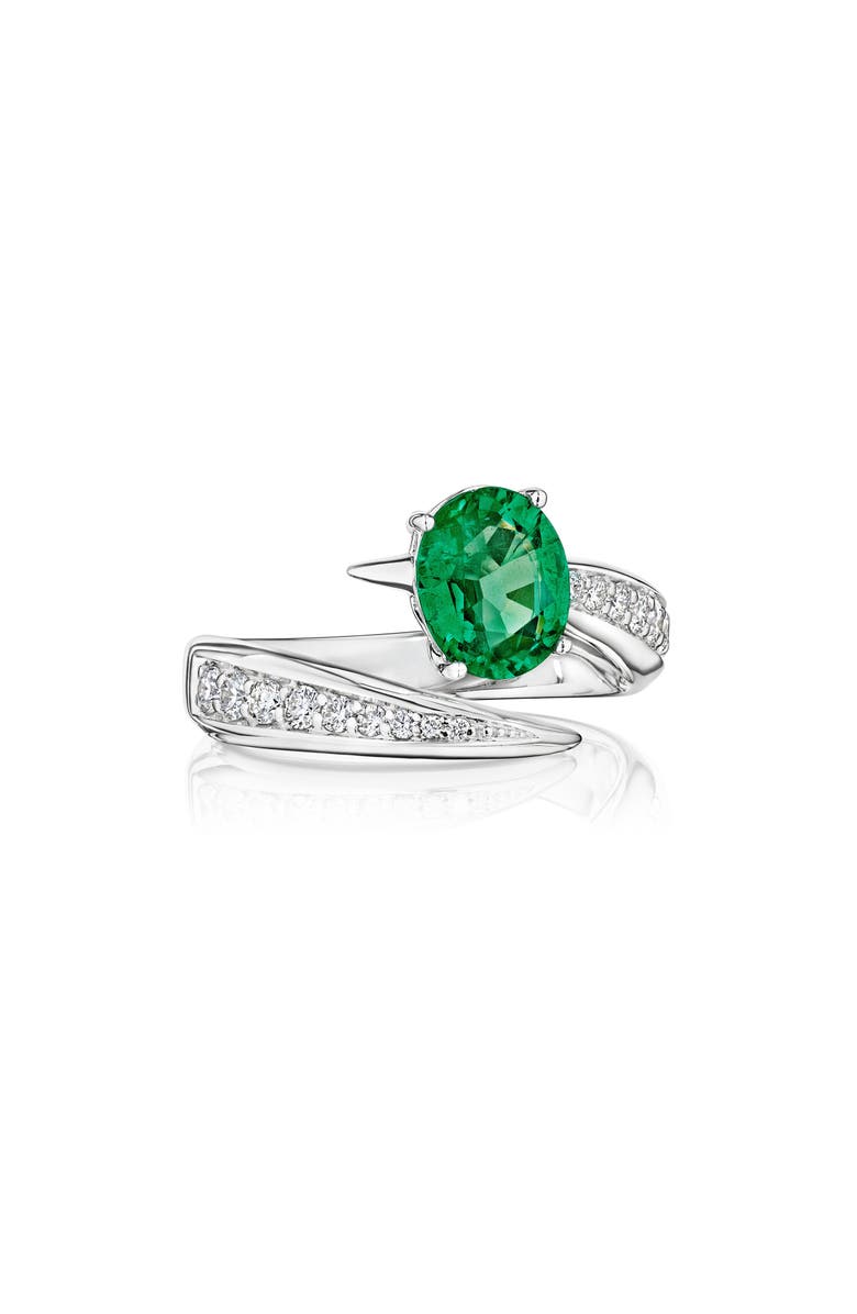 Hueb Emerald & Diamond Pavé Open Ring, Main, color, 