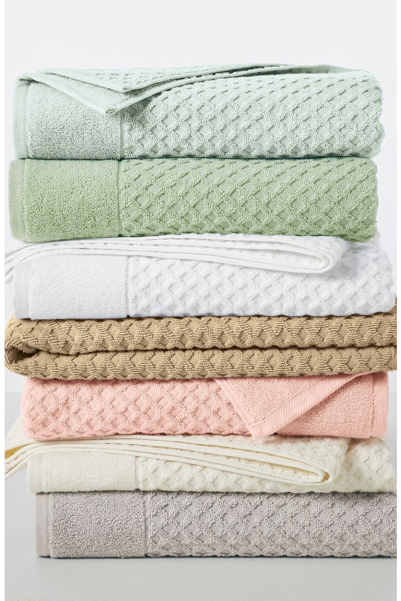 Diamond Waffle Textured 2-Piece Bath Sheet Set, Alternate, color, PASTEL BLUE