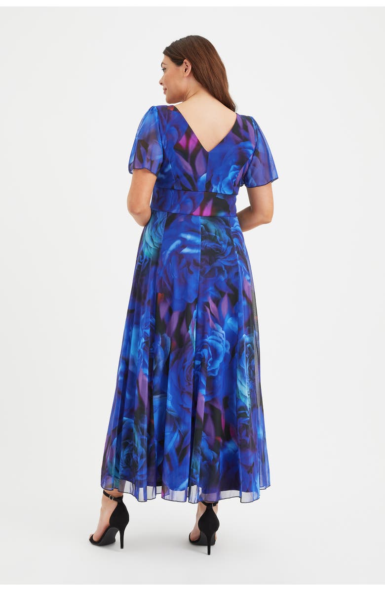 Scarlett & Jo Isabelle Rose Angel Sleeve Maxi Dress, Alternate, color, Blue Rose