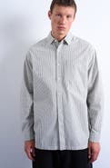 Topman Oversize Stripe Button-Up Shirt