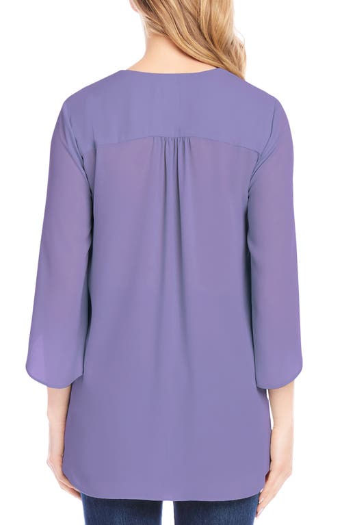 Karen Kane Crossover Hem Asymmetric Top In Lavendar