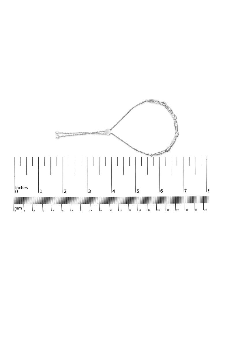 Silver 1/10 Cttw Diamond X Link Bolo Bracelet, Alternate, color, White