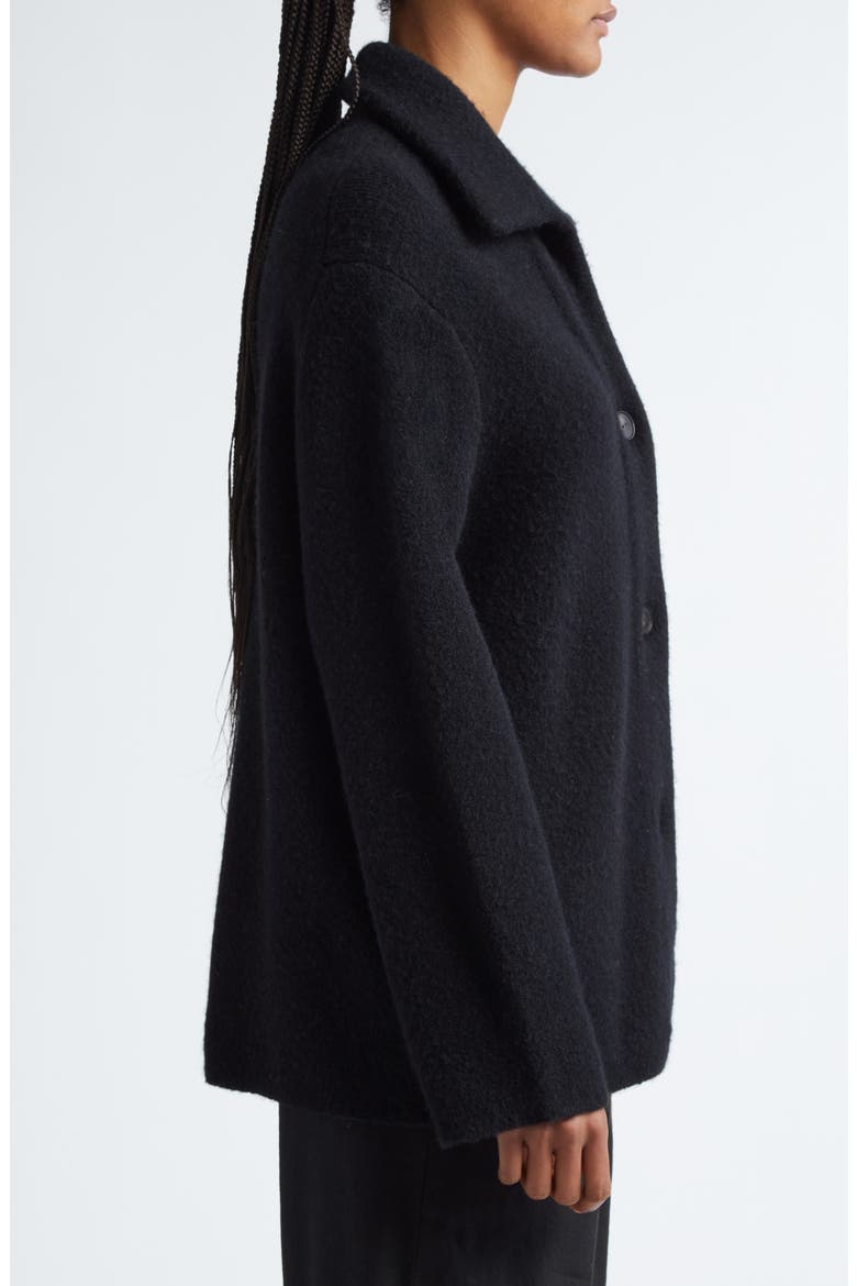 Spread Collar Button Cardigan, Alternate, color, BLACK