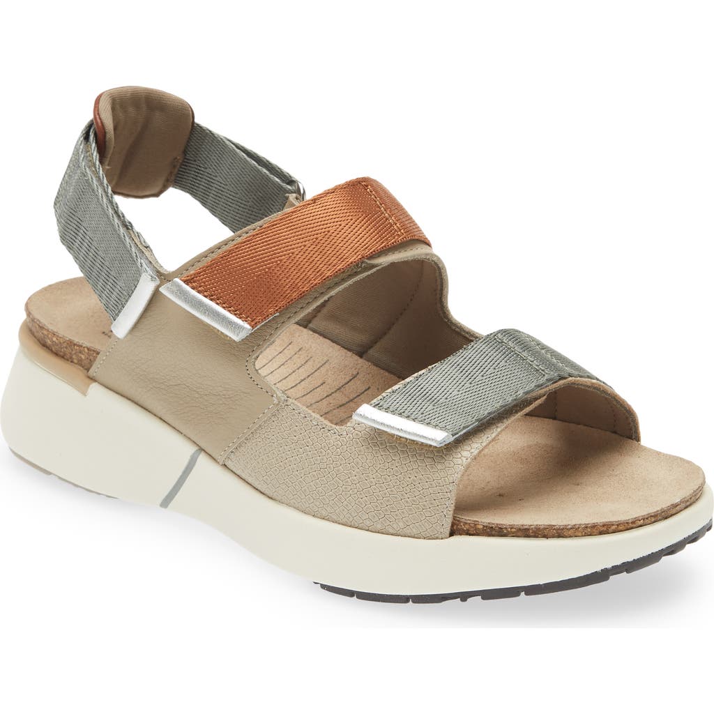 Naot Odyssey Slingback Sandal In Beige Lizard/soft Beige