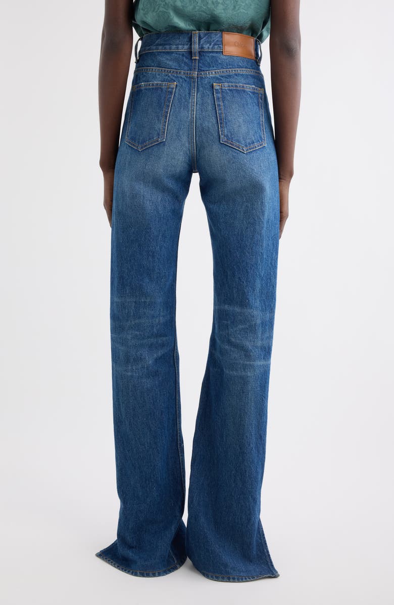 Chloé Split Hem Straight Leg Jeans, Alternate, color, Faded Indigo