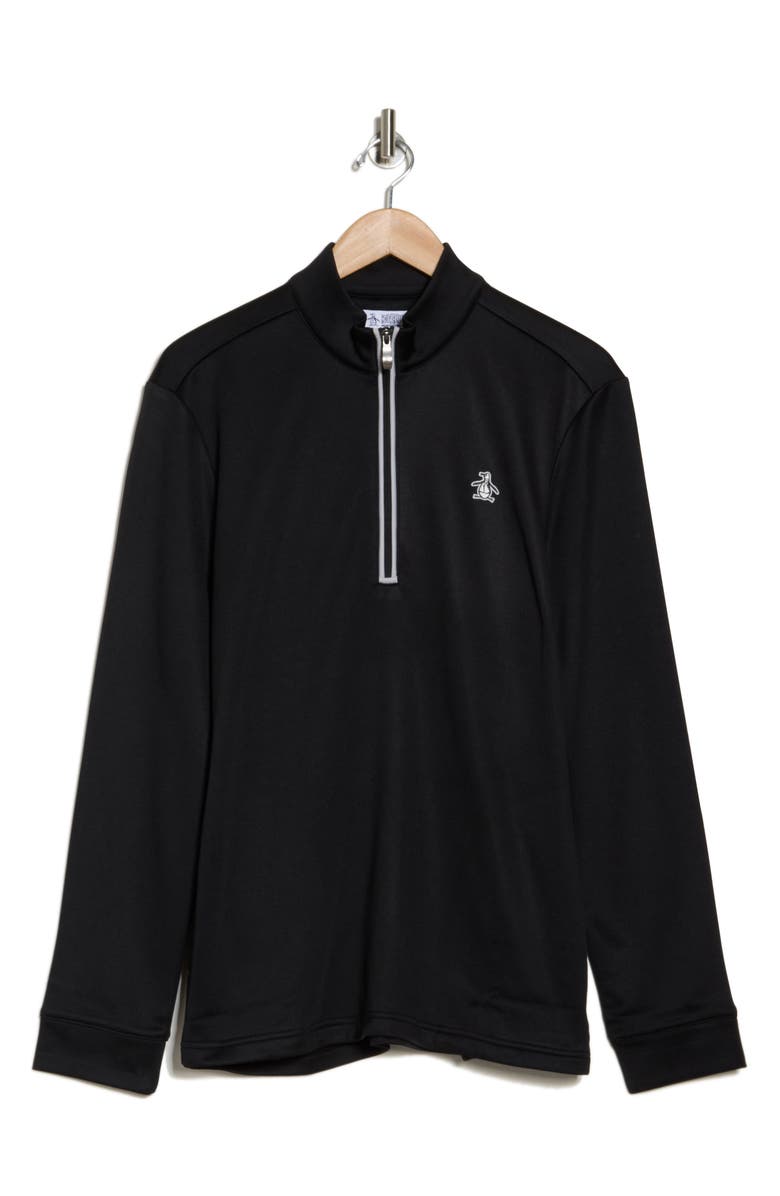 ORIGINAL PENGUIN GOLF Long Sleeve Half-Zip Fleece Pullover, Alternate, color, Caviar