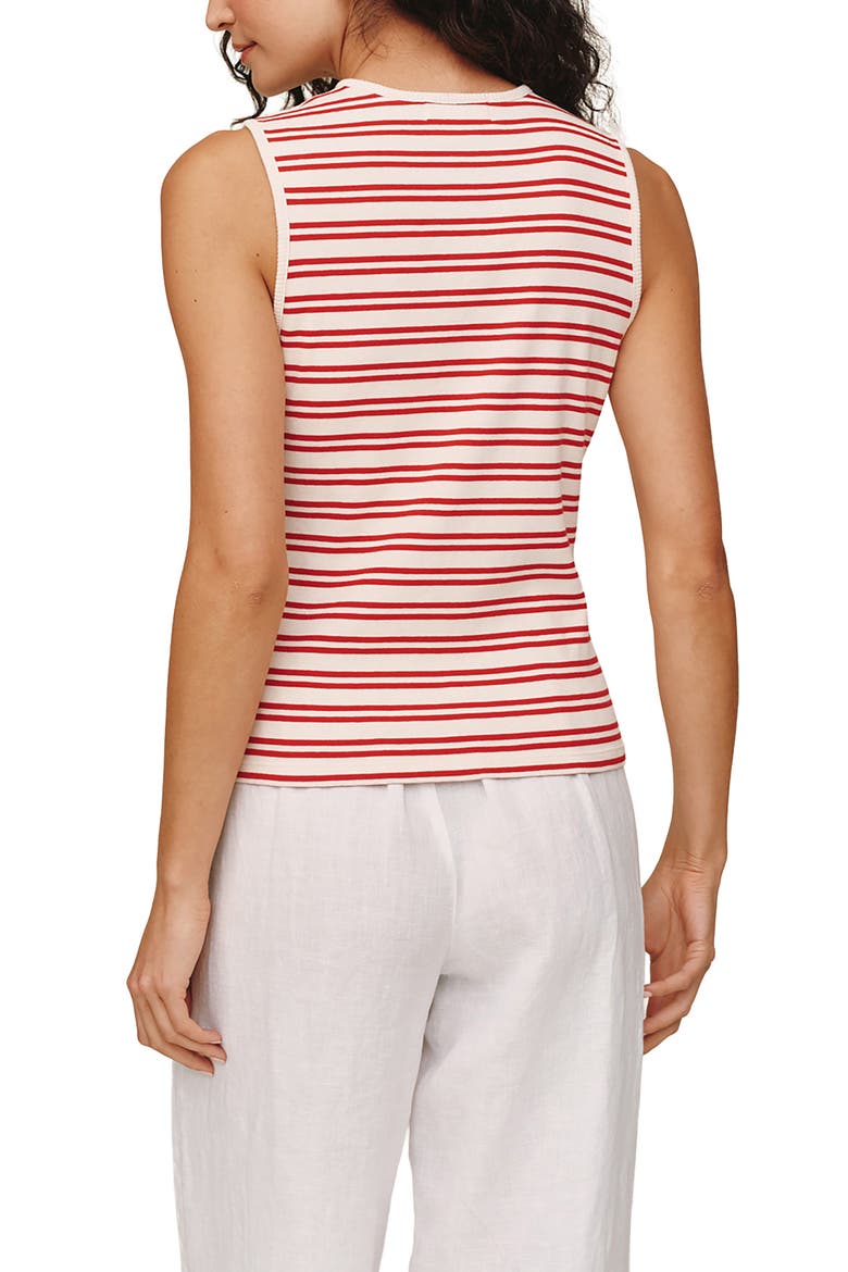 Sleeveless Front Button Knit Top, Alternate, color, SUNSET SAIL STRIPE
