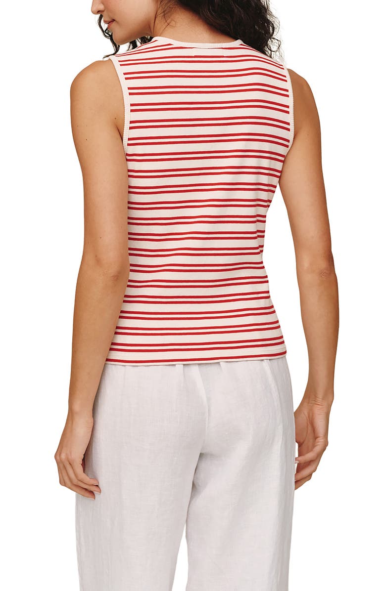 Bella Dahl Sleeveless Front Button Knit Top, Alternate, color, Sunset Sail Stripe