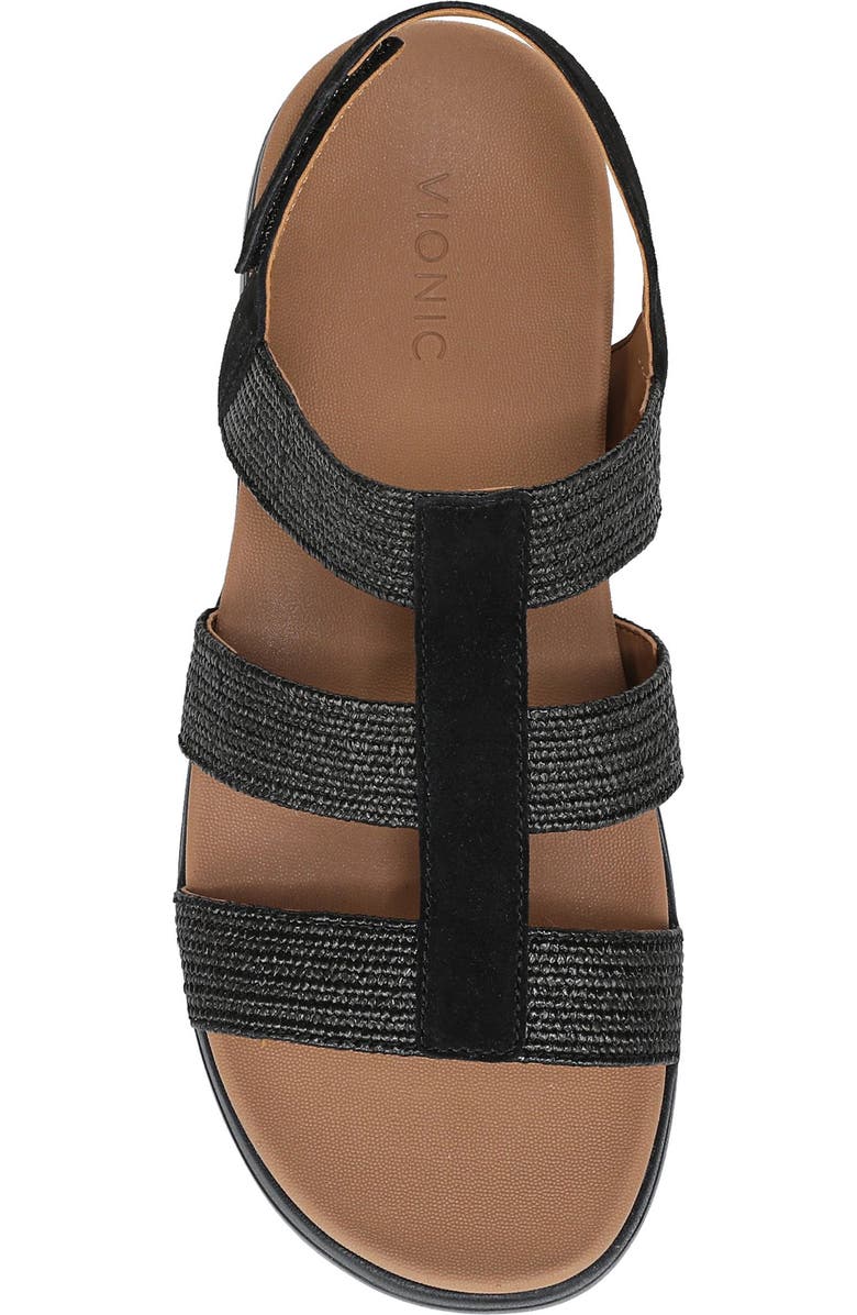 Vionic Sabrina Fisherman Platform Sandal, Alternate, color, Black Leather And Suede