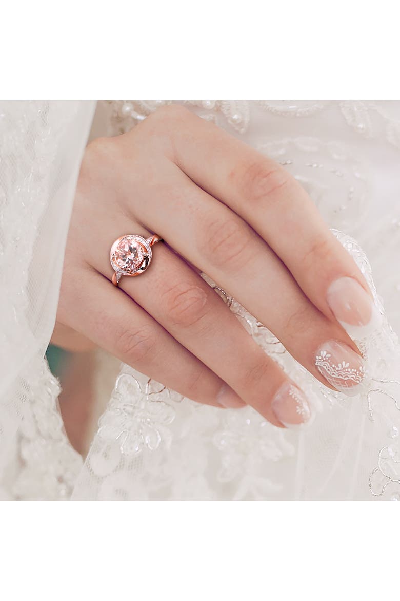 Morganite & Diamond Swirl Ring 10k, Alternate, color, Morganite