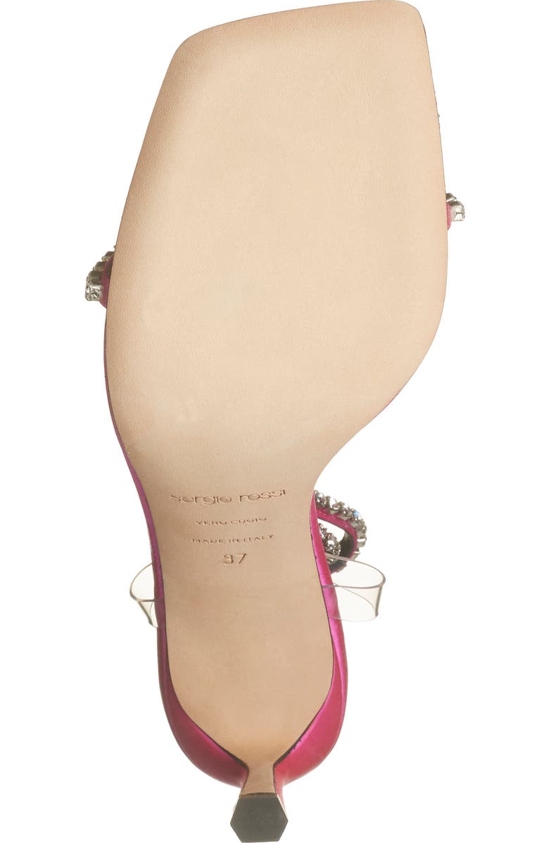 Sergio Rossi Crystal Embellished Ankle Wrap Sandal, Alternate, color,