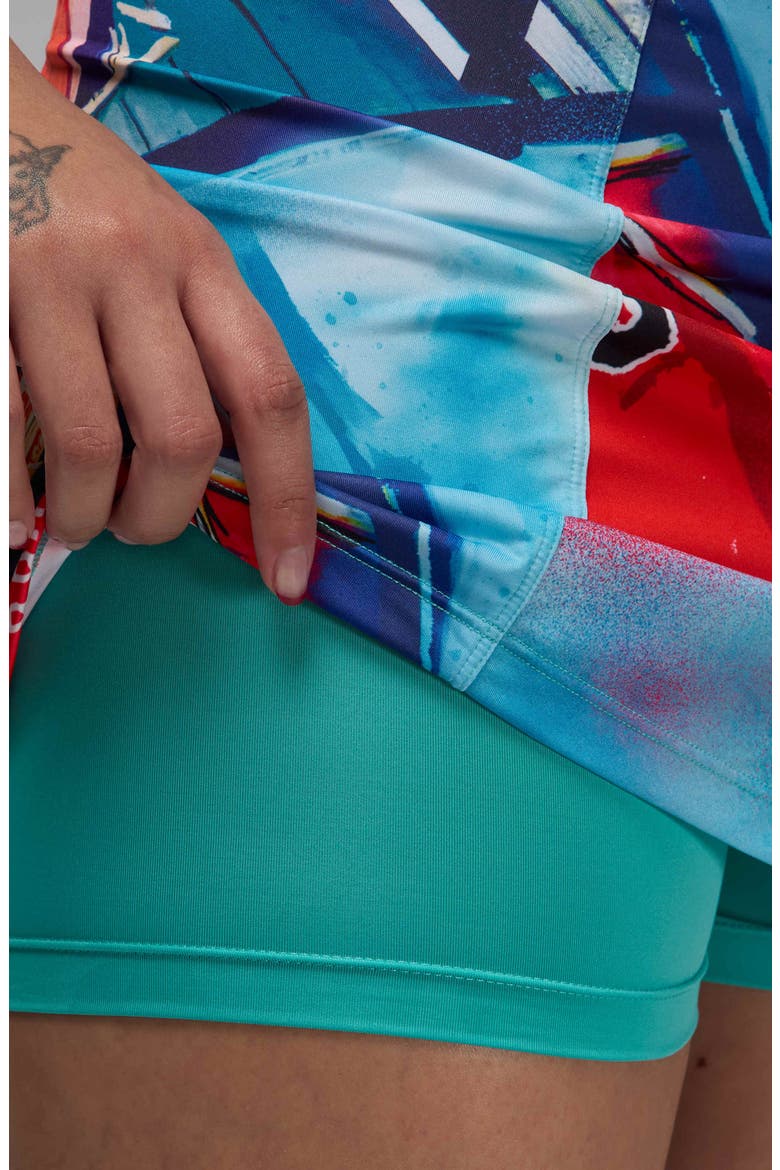 Print Skort, Alternate, color, BLUE