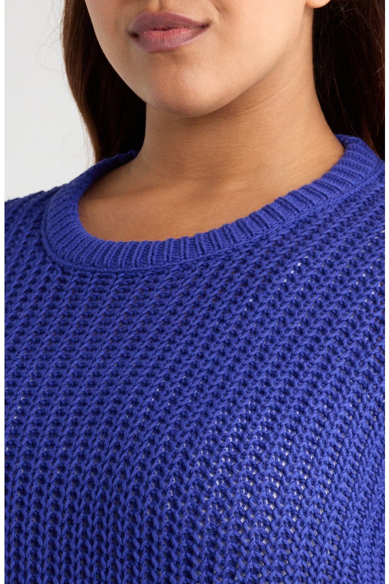 Crewneck Organic Cotton Sweater, Alternate, color, ROYAL