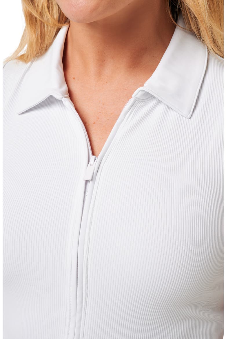 Moveknit Zip Crop Top, Alternate, color, WHITE