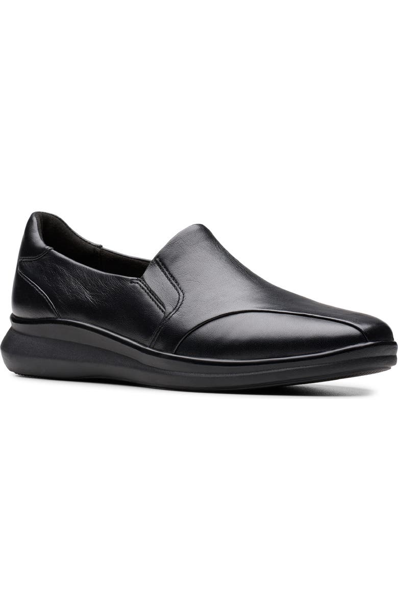 Clarks<sup>®</sup> Lynelle Wedge Flat, Main, color, Black Leather