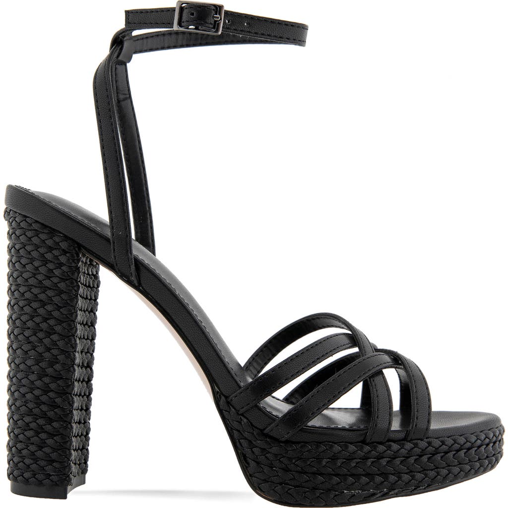 Bcbg Orisa Ankle Strap Platform Sandal In Black