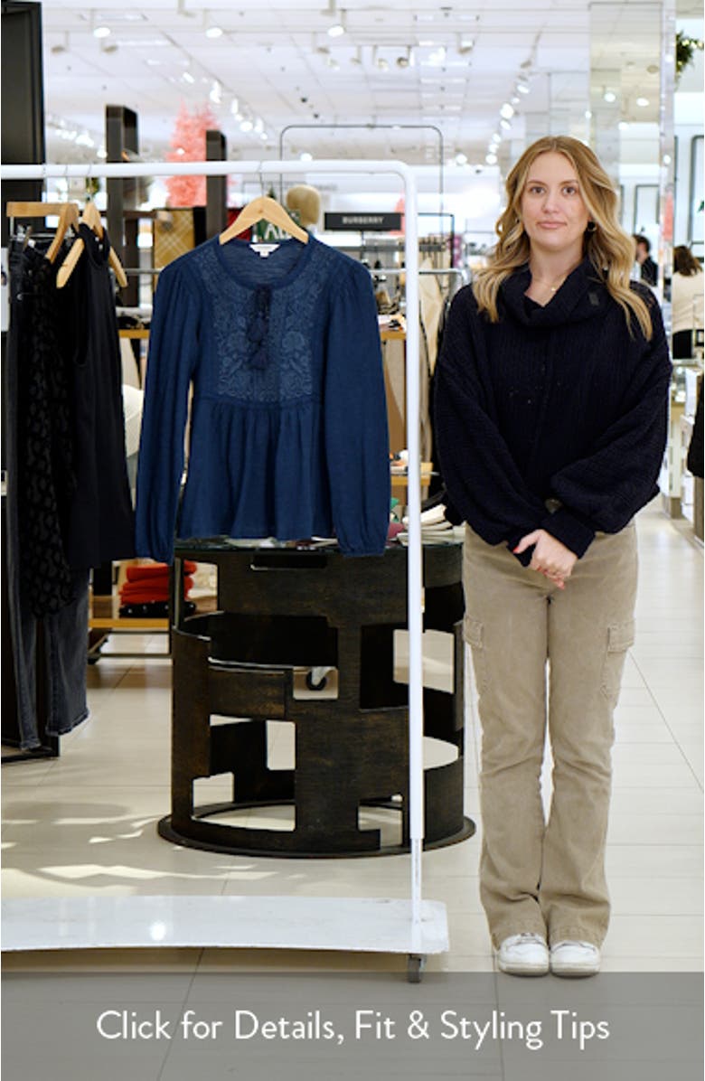 Floral Embroidered Peplum Top, sales video thumbnail