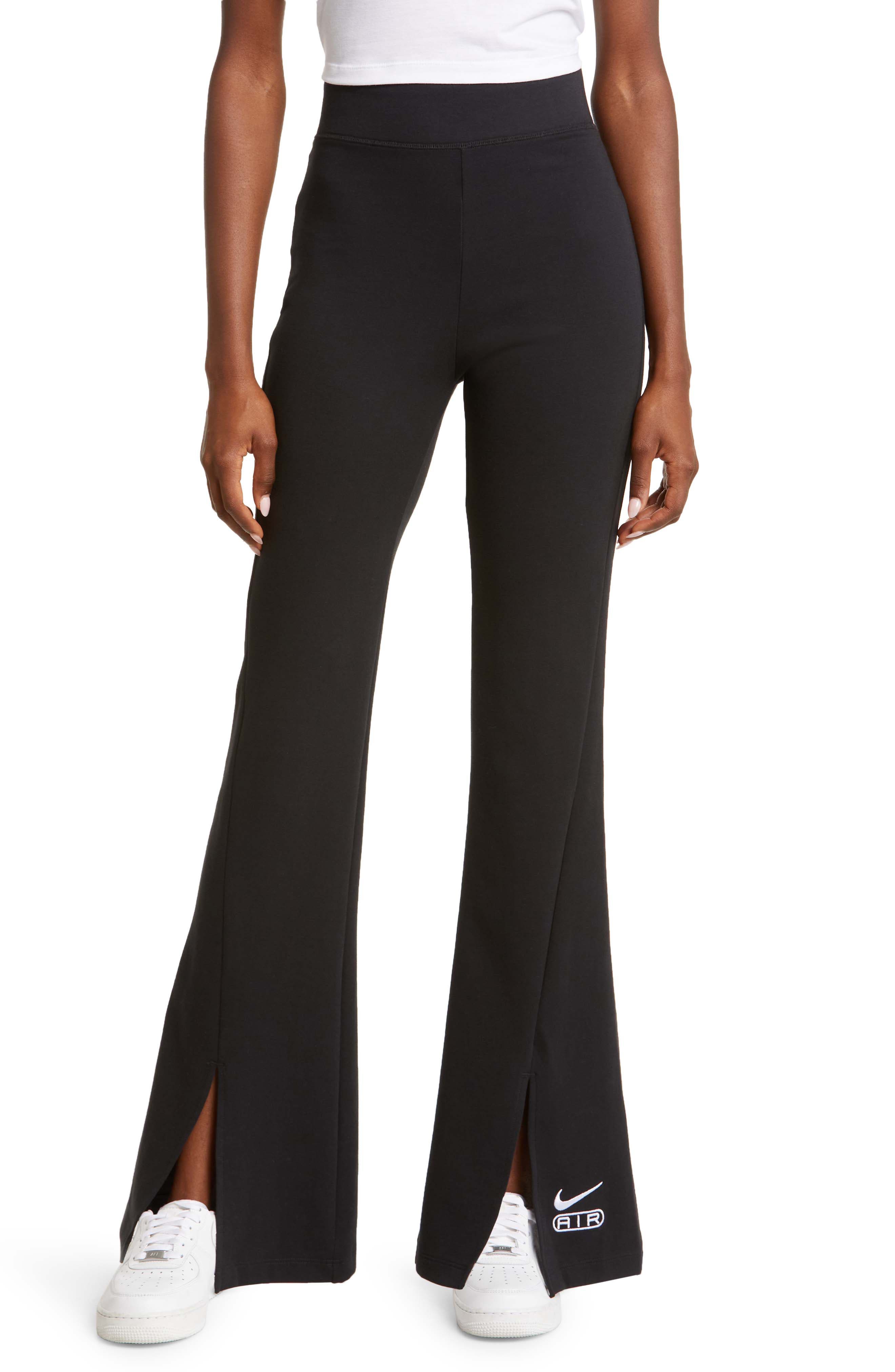 nike black high waist oversized flared trousers