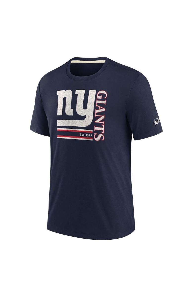 Nike Men's Nike Navy New York Giants Wordmark Logo Tri-Blend T-Shirt, Alternate, color, Navy