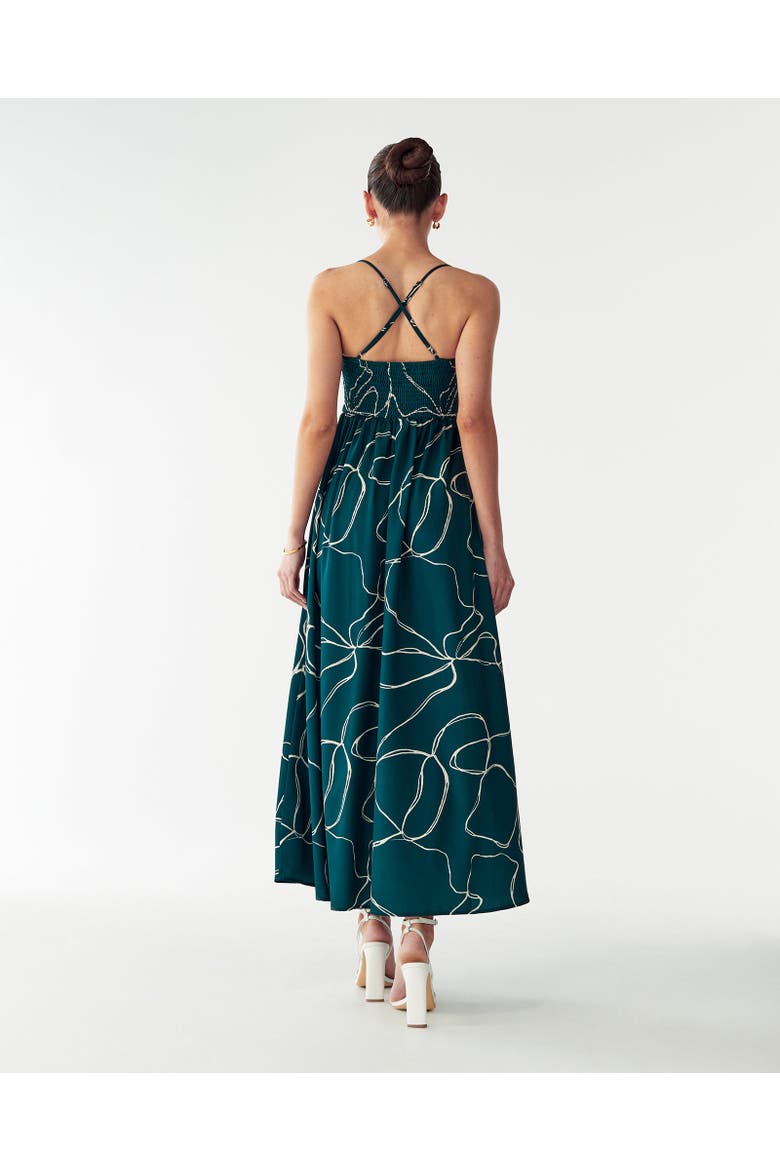 Acamar Maxi Dress, Alternate, color, Emerald Scribble