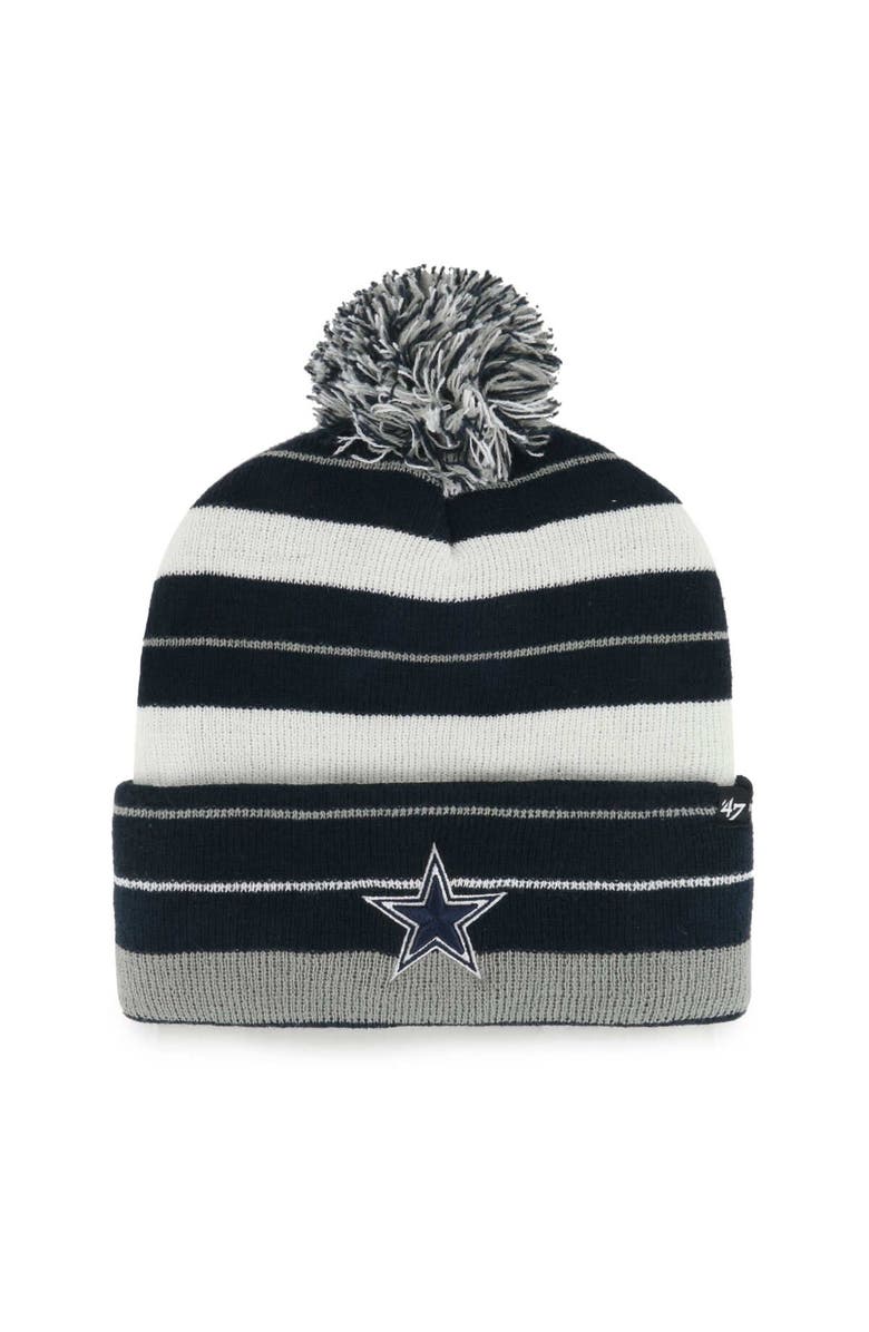 '47 Men's '47 Navy Dallas Cowboys Powerline Cuffed Knit Hat with Pom, Main, color, Navy