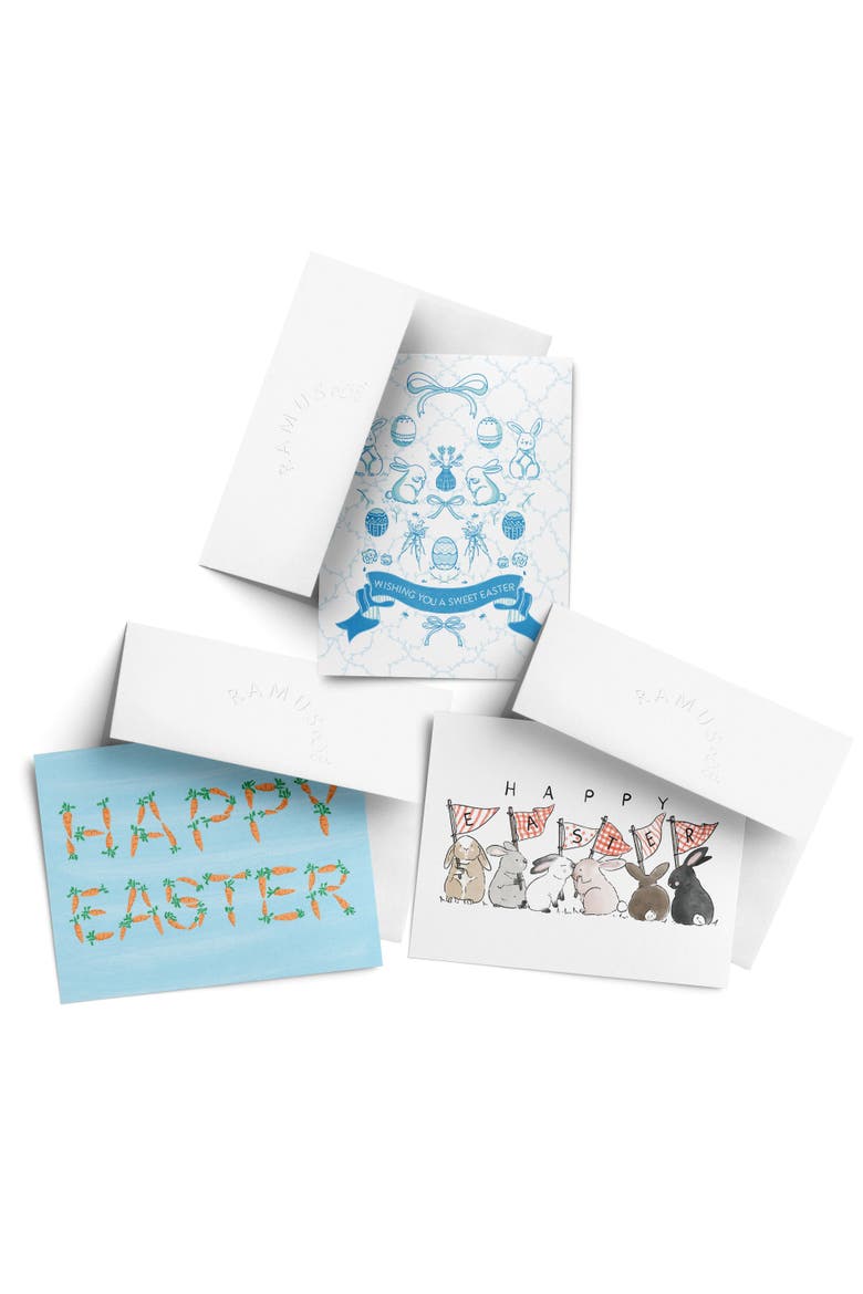 Easter Greeting Card Pack, 'Indigo Sweet, Bunnies, Carrots', Main, color, Multi-Pack