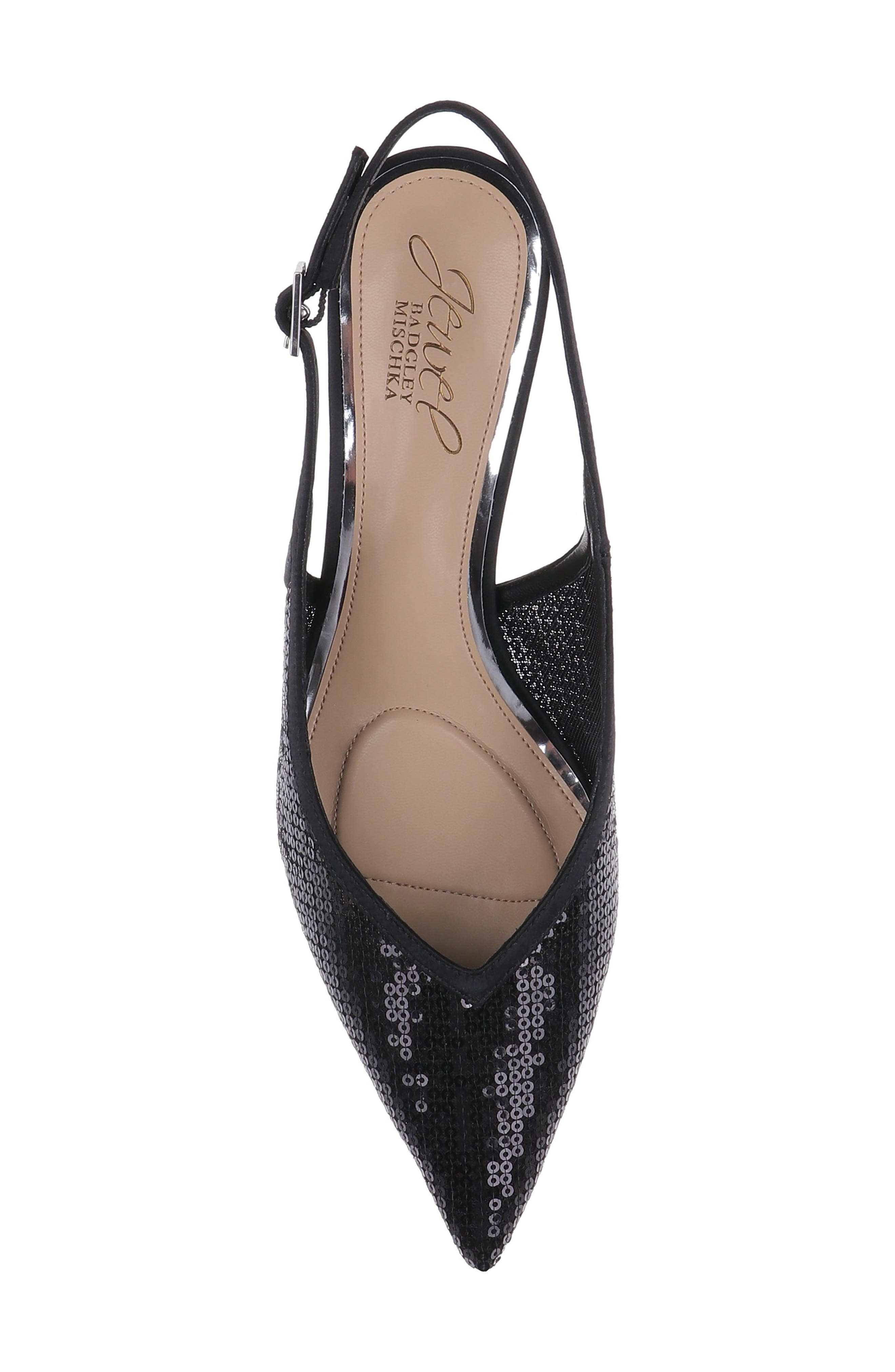 Jewel Badgley Mischka Zabelle Slingback Pump, Alternate, color, Black Satin