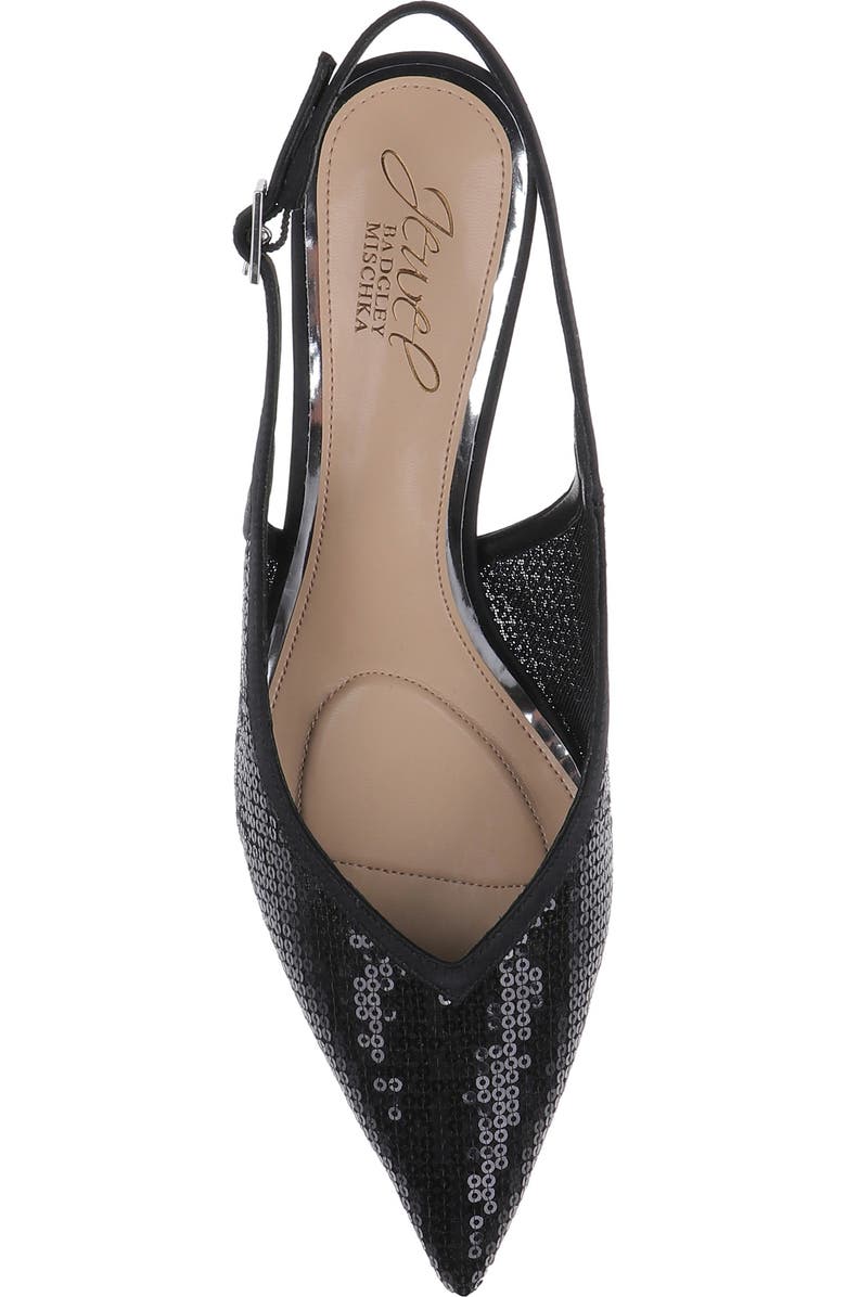 Jewel Badgley Mischka Zabelle Slingback Pump, Alternate, color, Black Satin