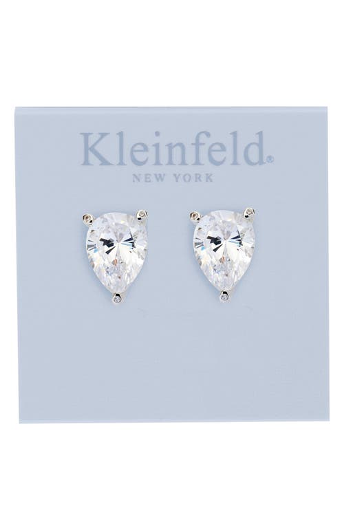 KLEINFELD KLEINFELD CUBIC ZIRCONIA LARGE TEARDROP STUD EARRINGS