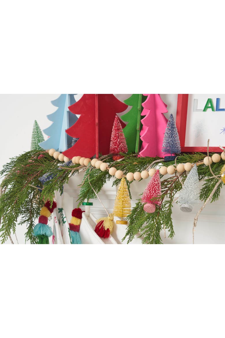Color Bottle Brush Tree Garland, Alternate, color, Red