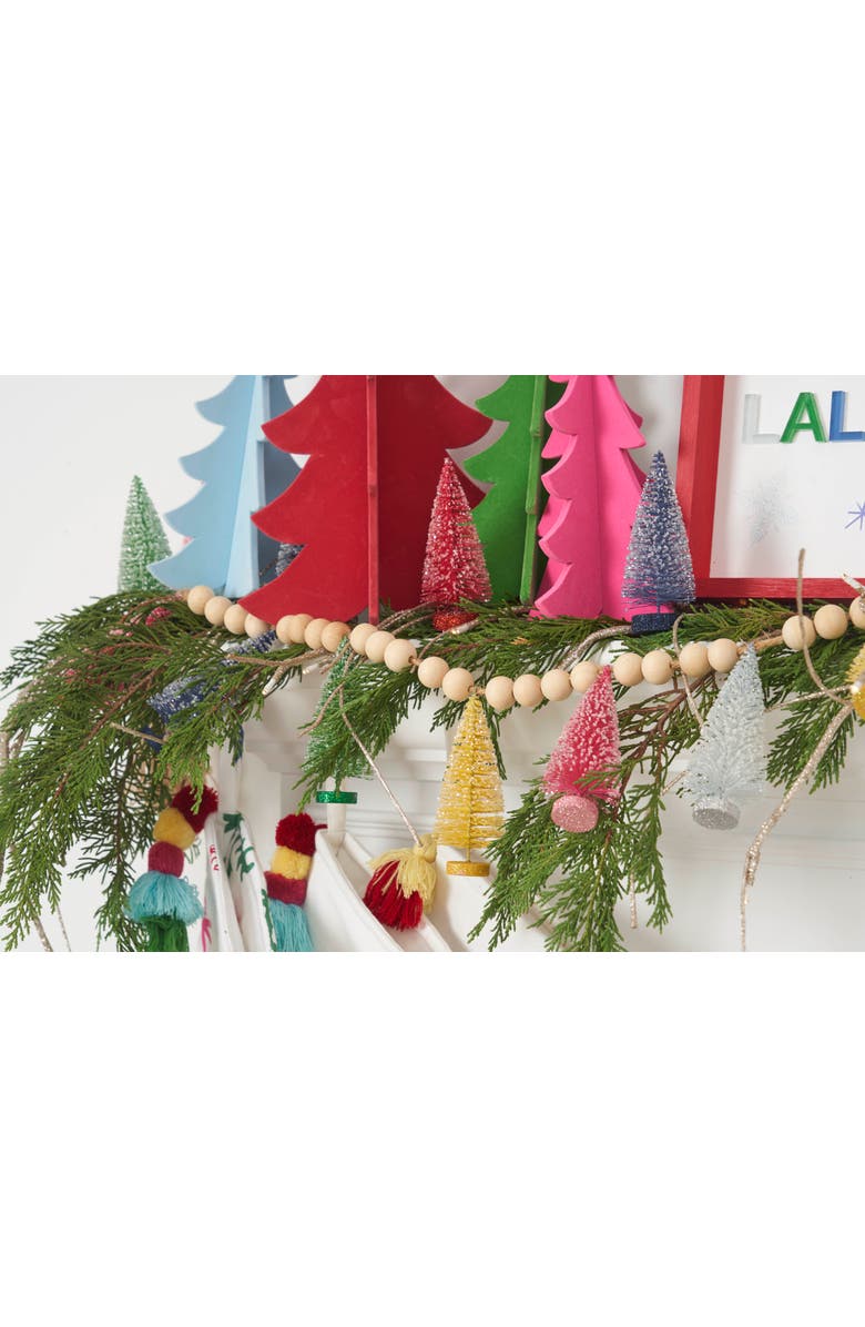 carol & frank Color Bottle Brush Tree Garland, Alternate, color, Red