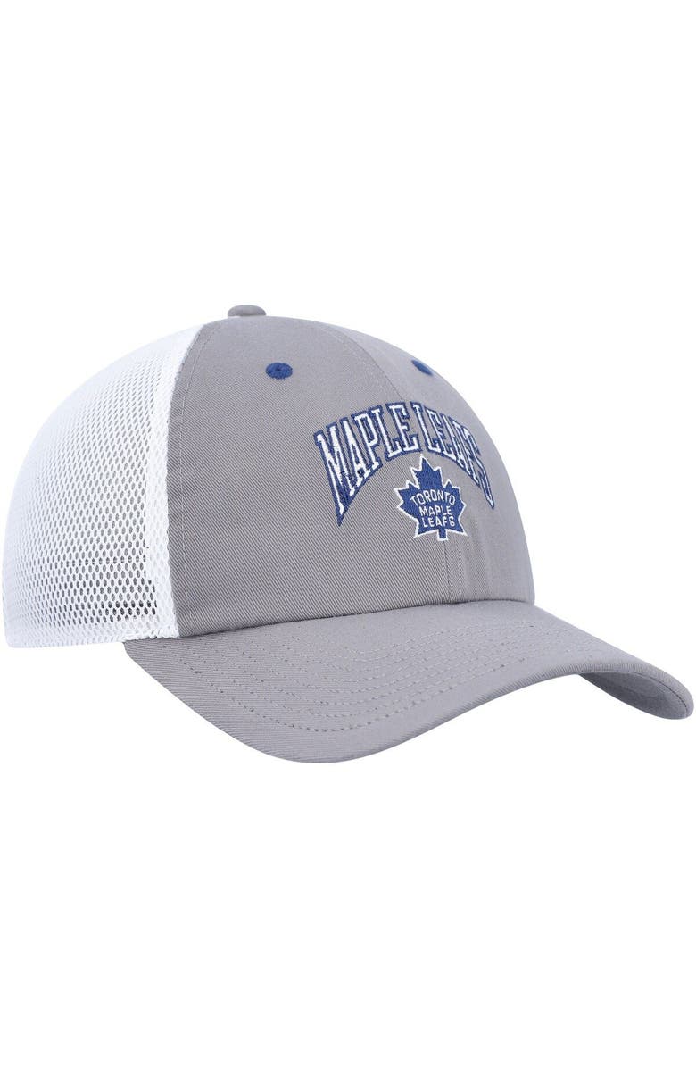 adidas Men's adidas Gray/White Toronto Maple Leafs Tonal Slouch Trucker Adjustable Hat, Alternate, color, 