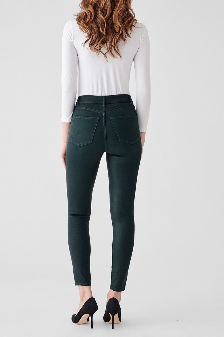 Farrow Ankle High Rise Jeans, Alternate, color, DEEP GREEN