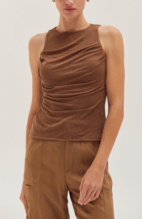 Shirred Knit Tank Top