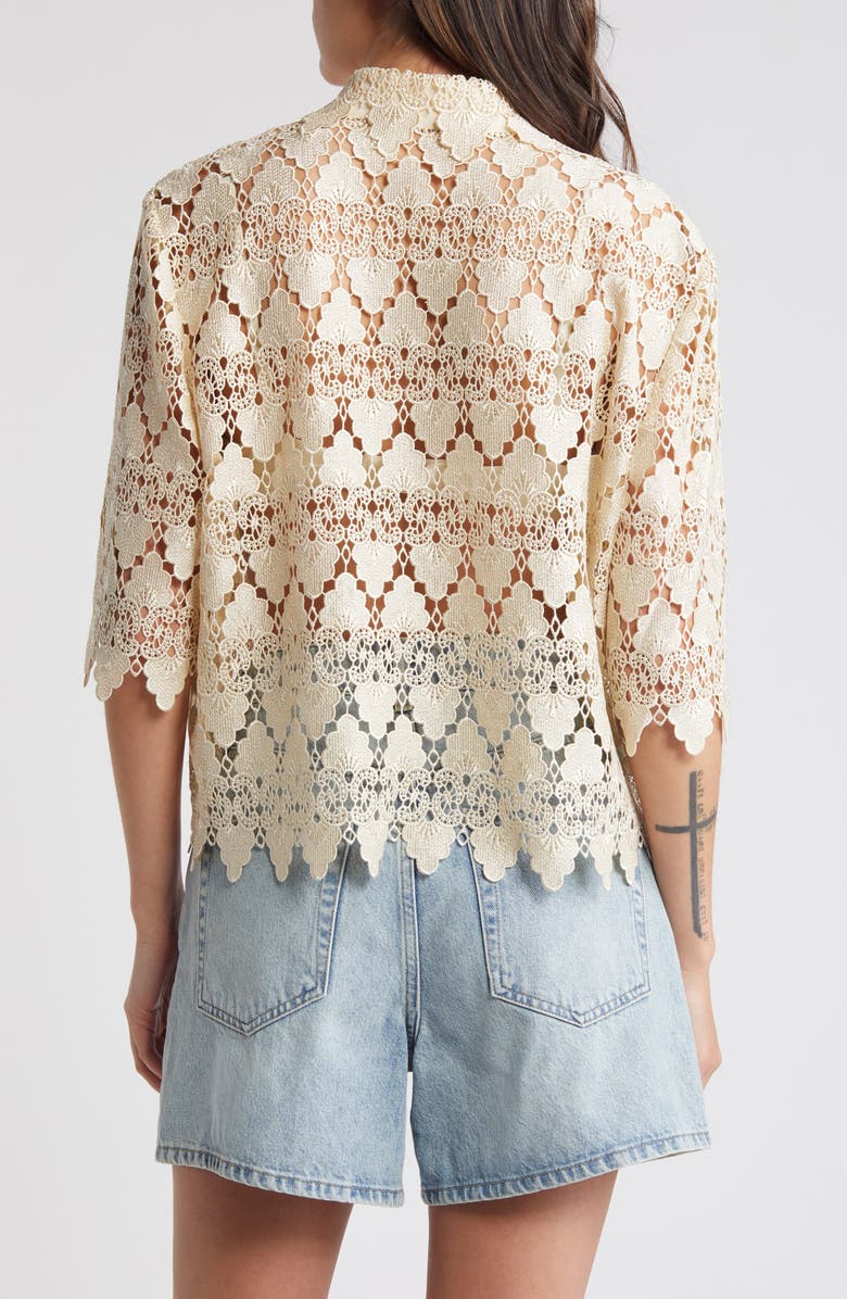 FRAME Lace Button-Up Shirt, Alternate, color, Ecru
