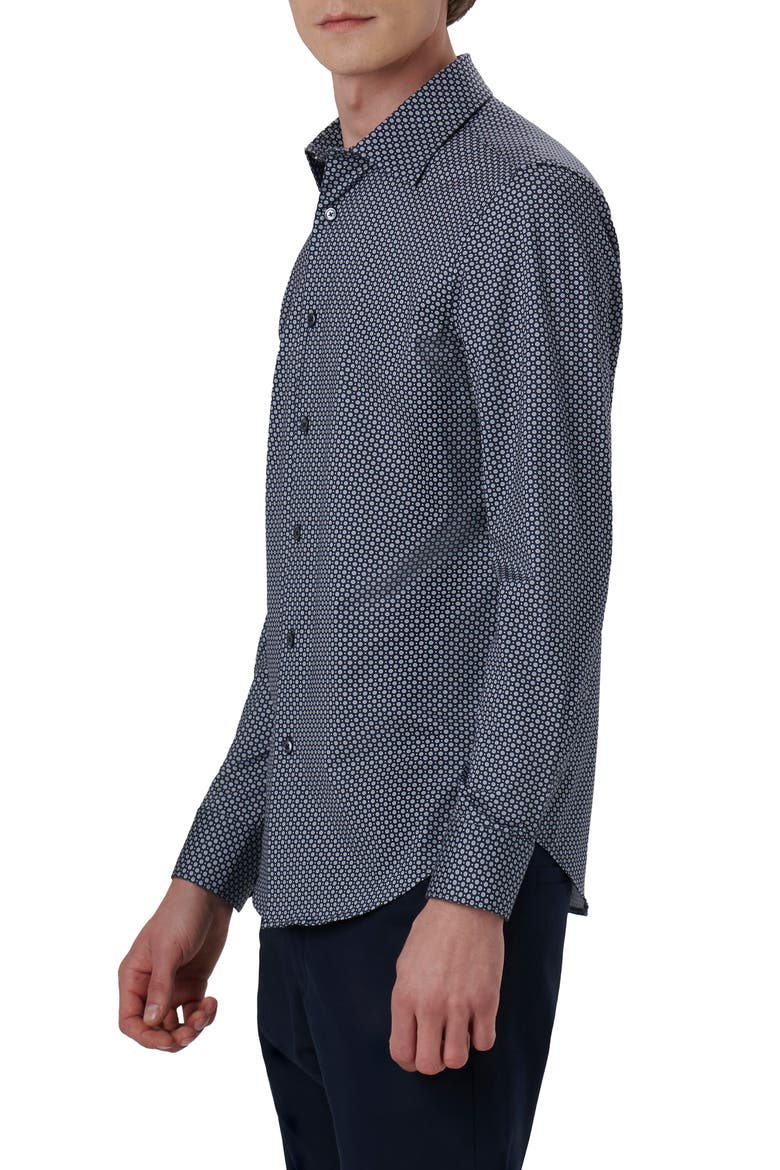 James OoohCotton® Dot Print Button-Up Shirt, Alternate, color, NAVY