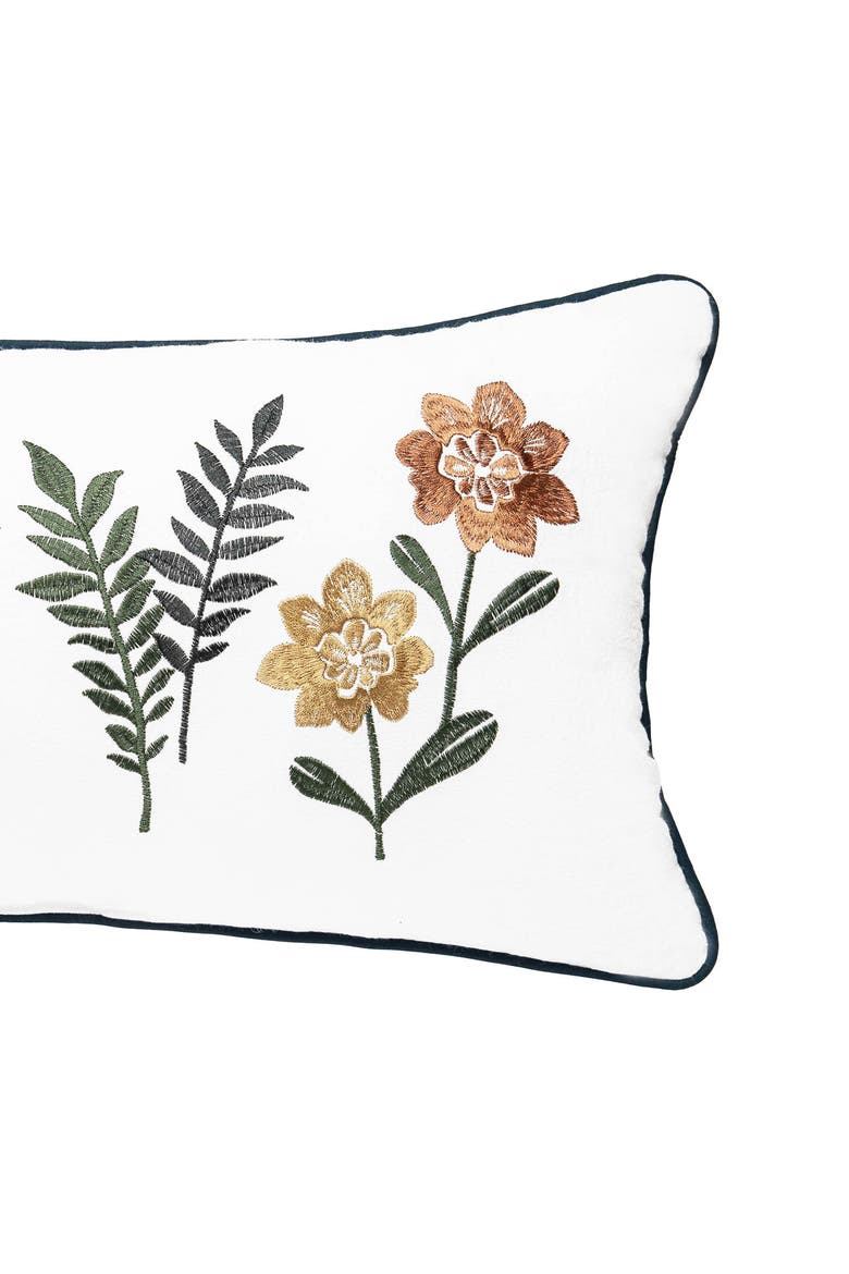 Retro Botanical Throw Pillow, 12" x 24", Alternate, color, Green