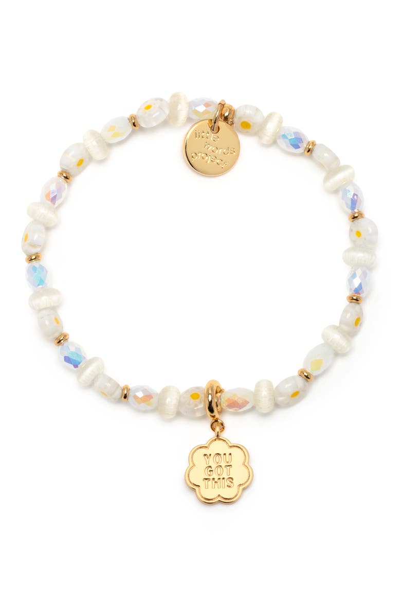 You Got This Beaded Charm Bracelet, Main, color, GOLD